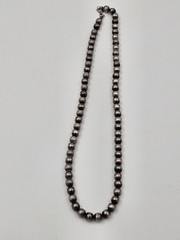 Vintage 70s Graduated Beads Sterling Silver “Pearls” Necklace