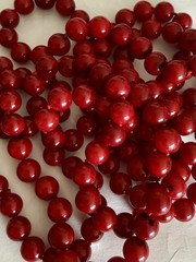 Vintage Precious Natural Red Coral 6mm Beads 50” Long Necklace Knotted Between