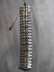 Vintage Coro Mid Century Modern Silver Tone Link Bracelet.