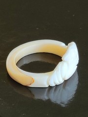 Vintage Bird /Dove Shaped Carved Bone Ring Size 8