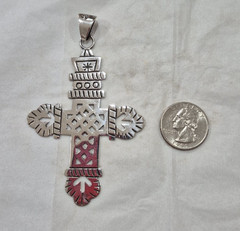 X-Large Sterling Silver Cross Pendant 3.75 Inches