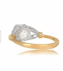 Vintage Art Deco Style 4.24Ct Lab Created Diamond Wedding 14K Gold Finish Ring