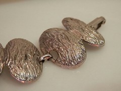 Beautiful Vintage 1960s Modernist Silver Tone Bracelet 1969d