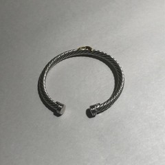 Vintage Cable Cuff Bracelet With Gold X 5MM
