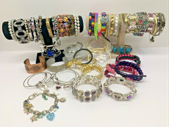 Lot of 70 Bracelets Vintage To Modern Variety of Color Styles Costume Jewelry