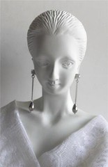 DUAL 1 OR 2 PAIR CRYSTAL RHINESTONE & GRAY HEMATITE CHANDELIER PIERCED EARRINGS