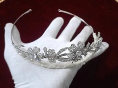 Elegant Silver Zircon Tiara for Women & Girls | Sparkling Cubic Zirconia Princes