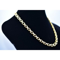 Vintage Crystal Linked Chain Collar Necklace Square Rhinestone 19.5″ 1980s Bin5