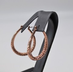 Vintage Gold Tone Pierced Loop English Lock Earrings 1.5″ Copper Color