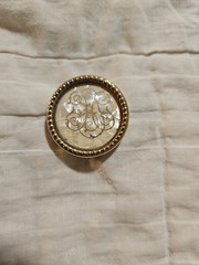 Vintage Goldtone Mother Of Pearl Pin