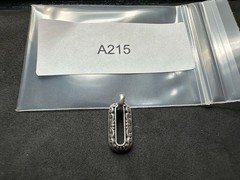 2.26g Vintage Sterling Silver 925 Floral Etched Open Rectangle Pendant M