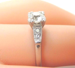 Antique Art Deco Diamond Engagement Platinum Ring Size 6 UK-L1/2 EGL USA