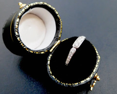 1/3CTW White Round Moissanite Art Deco Antique Wedding 14K White Gold Band Ring