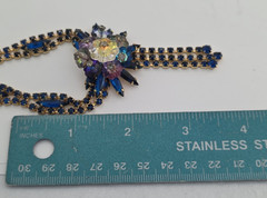 Frank Rifas Signed AB Rhinestone Bib Necklace & Earrings Set Vintage Glam 💎✨🖋️