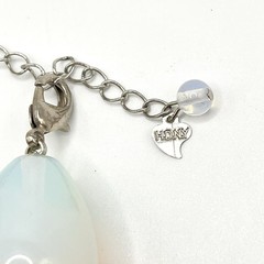 Vintage Chunky Signed HDNY Opalite Opaline Stone Statement Necklace 16”