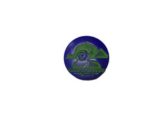 Vintage Czech Egyptian Revival Blue Lapis Glass Sphinx Round Cabochons Cabs 32mm
