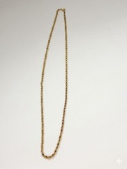 Vintage Gold Tone Rope Chain Necklace Twisted Link Unisex Fashion
