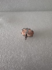 14KT.White Gold Vintage Angel Face Coral Ring,size 7, excellent
