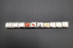 9mm Italian Charm Bracelet Stainless Steel Modular Links Red Pepper Bowling etc.