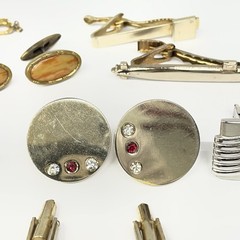 Vintage Mens Cufflinks Lot Tie Clip Money Clip Swank Kinney Art Deco Mid Century