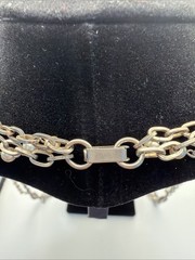 348. Vintage Necklace Metal With Faux Pearl. Unique Metal Work