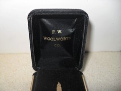Vtg 10K Gold Woolworth Service Pendant 3 Pink Stones Building IOB Scrap 1.8gm
