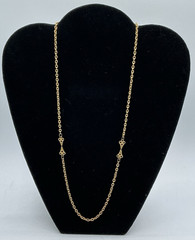 Vintage Freirich Signed Gold Tone Chain Link Slip On 23″ Necklace No Clasp