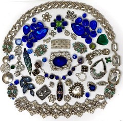 Lot Vintage & Modern Jewelry Parts Broken Repurpose Craft Rhinestones Harvest L