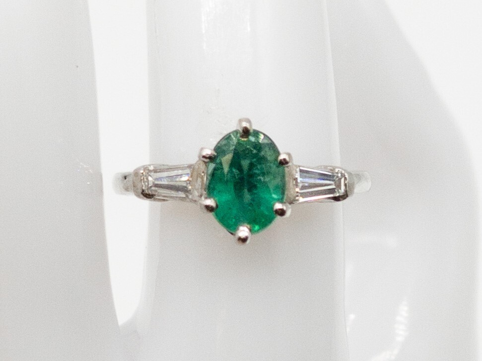 Designer $4000 2.30ct AAA+++ Natural Emerald VS G Diamond 14k White Gold Ring