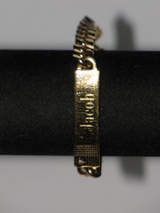 Vintage Speidel USA Personalized ID Bracelet Gold Tone Diamond Accent Mens