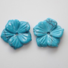 Vintage Created Turquoise Flower Jackets For Earrings Use W Any Studs Split Ear