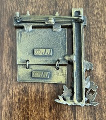 Fun Vintage JJ Jonette Bronze Tone For Sale Realtor House For Sale Sign Brooch