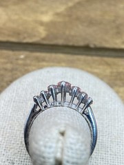 Vintage RS Covenant Pink Marquise Cut Cz Sterling Silver Cocktail Band Sz.7