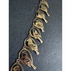 Wild Bryde Field Guide Song Bird Watcher Necklace Gold Tone Rare Vintage 25″