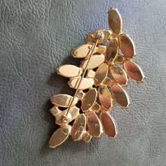 Vintage Pink Givre and AB Rhinestone Marquise Brooch
