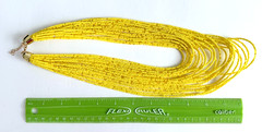 Yellow Layered Beads Necklace 18″ – 24″ Long Contemporary