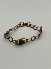 1930 Providence Stock Co. 12K Gold Filled 3 Garnet Stones. 7 Inches