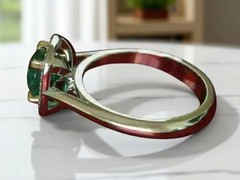Art Deco 2.80 Ct Natural Emerald Vintage Engagement Ring 925 Sterling Silver