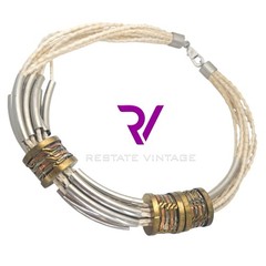 Rare VTG Wilma Spagli Statement Necklace Designer Fashion Jewelry Italy 19″