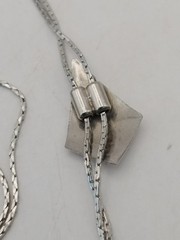 Vintage Silver Tone Floral Engraved Adjustable Bolo Slide Necklace 32″