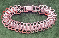 Vintage West Germany Necklace & Bracelet Set Lightweight Silver Eloxal Aluminum
