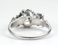 Antique 1920’s 3 Diamond Engagement Platinum Ring Size 5.5 UK-K1/2 EGL USA Deco