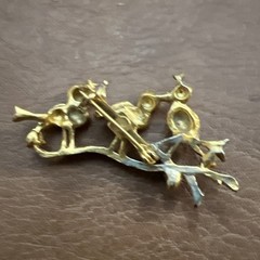 Vintage Gerry’s 3 Birds on Branch Rhinestone Brooch Pin Gold Tone