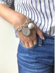 John Wind Maximal Art Sorority Gal Initial Letter “B” Bracelet 8 inches
