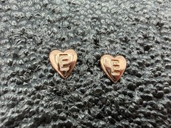 0.66g Vintage Sterling Silver 925 Heart Shaped E Earrings M
