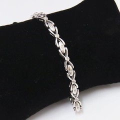NYJEWEL 14k White Gold 23 Diamonds 5mm Wide Bracelet 7″