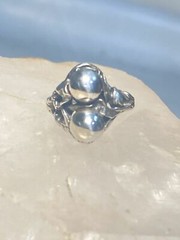 Balls ring size 5.50 floral pinky bubble band Art Deco sterling silver women gi