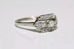 2.35Ct Art Deco Style Lab Created Diamond Engagement 14K White Gold Finish Ring