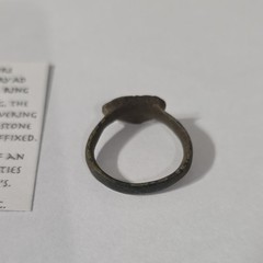 Ancient Byzantine Bronze Monogram Ring 8th-12th Century AD Artifact Jewelry COA