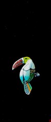 VTG Enamel Rhinestone Lucite Silver Metal Alloy Wire Rhinestone Bird Brooch 1950